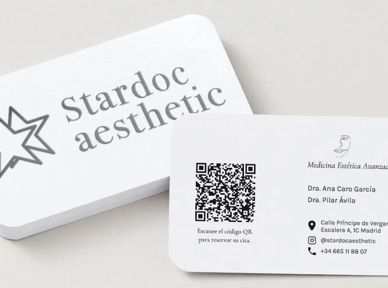 Stardoc aesthetic business card mockup.
