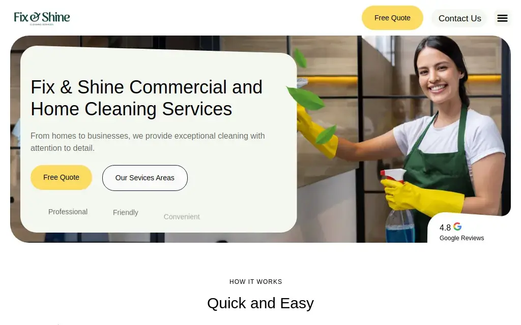 Fix & Shine website preview.